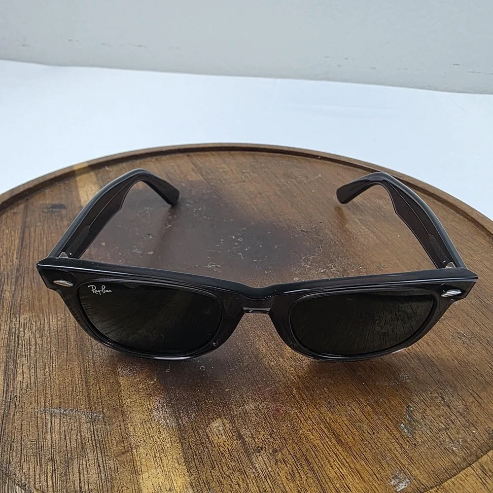 Ray-Ban RB2140 Wayfarer Sunglasses Mens 50-22 Black Gray Tinted Italy 6641/R5